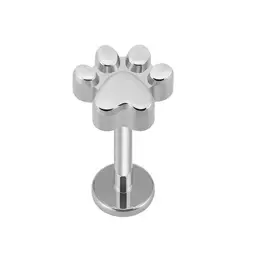 Tytanowy kolczyk do ucha labret srebrna łapka helix conch 1,2/8