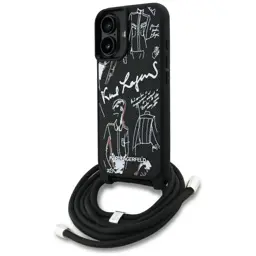 Etui Karl Lagerfeld Crossbody Grained Pattern & Logo do iPhone 16 czarny