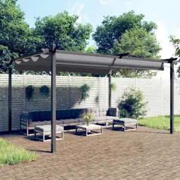 vidaXL Altana ogrodowa ze zwijanym dachem, 4x3 m, antracytowa