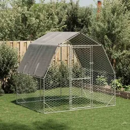 vidaXL Kurnik z dachem, 2,5x2x2,25 m, stal