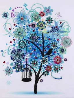 Haft Diamentowy Zimowe Drzewo 45x55 cm