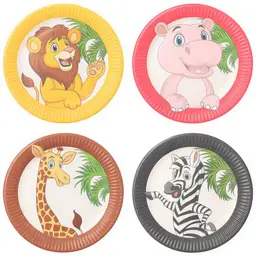 Talerz papierowy okrągły "Jungle Mix" śr. 23 cm 10 szt.