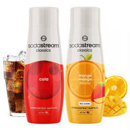 SODASTREAM Zestaw Koncentratów do Saturatora 2x Syrop COLA + POMARAŃCZA MANGO