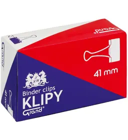 Klipy biurowe klip biurowy klipsy binder 41mm 12 szt. czarne