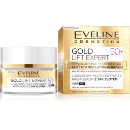 EVELINE Gold Lift Expert 50+ luksusowy multi-odżywczy krem-serum z 24K złotem 50ml