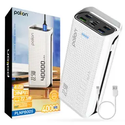 Powerbank 40000mAh 22,5W USB-C USB-A Micro-USB PD QC szybkie ładowanie