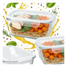 Lunchbox Pojemnik szklany 640 ml na Żywność hermetyczny jedzenie do szkoły
