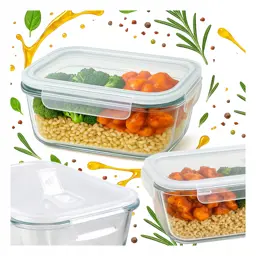 Lunchbox Pojemnik szklany 370 ml na Żywność hermetyczny jedzenie do pracy