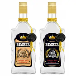Butelka ZDOBIONA FALA 500ml na BIMBER PREMIUM szklane butelki na WÓDKĘ