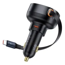 Ładowarka samochodowa Baseus Enjoyment Pro z kablem USB-C, 60W (czarna)