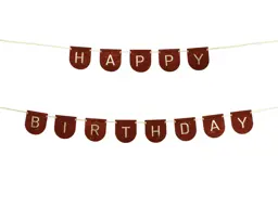Baner filcowy Happy Birthday Boy, brązowy, 3m