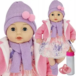 LALKA BOBAS MÓWI I ŚPIEWA PO POLSKU ZAMYKA OCZY 45CM+SMOCZEK+BUTELKA_36