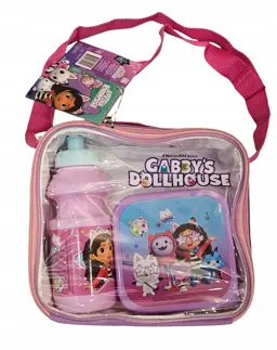 Zestaw śniadaniowy z torebką Koci Domek Gabi Bidon + Lunchbox Pojemnik
