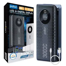 Powerbank 30000mAh 22,5W USB-C USB-A micro-USB LCD PD QC szybkie ładowanie