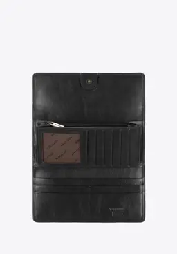 Wittchen Woman Large foldable wallet made of patent leather, black patent leather