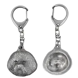 Bichon Frise, Tenerife Dog - posrebrzany brelok do kluczy z psem, ozdoba torebki, zawieszka do plecaka marki Art-Dog