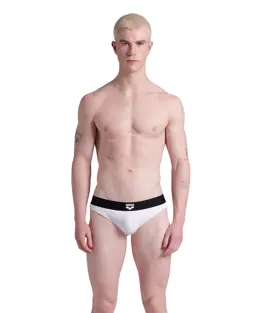 ARENA STROJE PŁYWACKIE MEN'S BICOLORE ELASTIC BRIEF WHITE BLACK 007255/150 D5 85