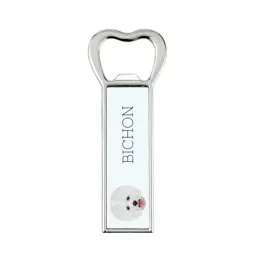 Bichon Frise, Tenerife Dog -otwieracz do butelek ze zdjęciem i napisem  do piwa Art-Dog